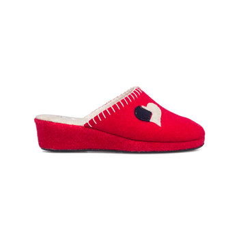 Pantofole da donna rosse in tessuto Rosagialla, Ciabatte Donna, SKU p411000120, Immagine 0